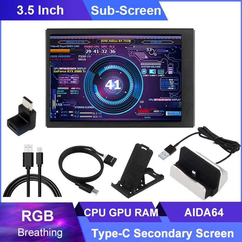 PC ǻ  ̿  ũ LCD  ÷, ̽ Ʈ , AIDA64 RGB 긮 USB ÷, 3.5 ġ